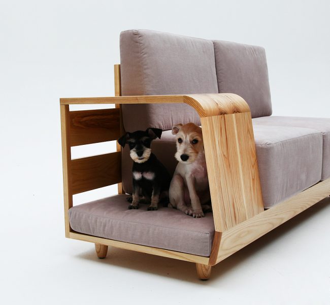 Separate compartment in the sofa for dogs