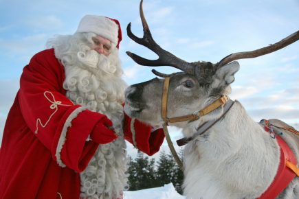 Santa Claus with a reindeer