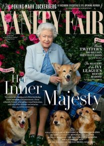 Elizabeth II with dogs on the cover of the magazine