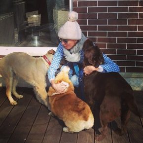 Svetlana Bondarchuk with dogs