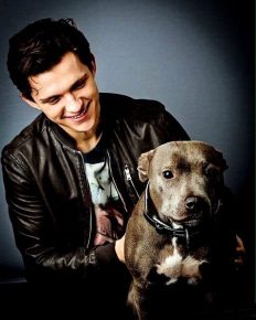 Tom Holland and his dog