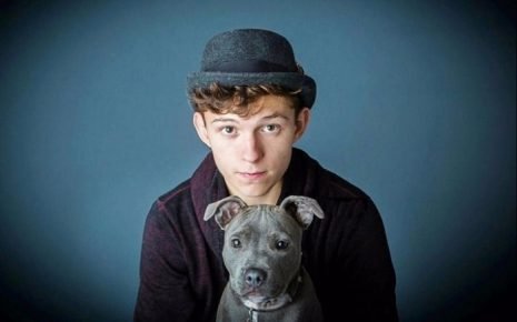 Tom Holland with his pet