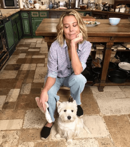 Julia Vysotskaya with West Highland White Terrier