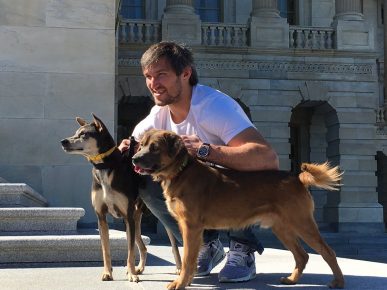 Alexander Ovechkin with dogs