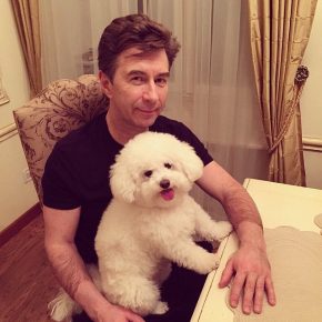 Valery Syutkin with a dog