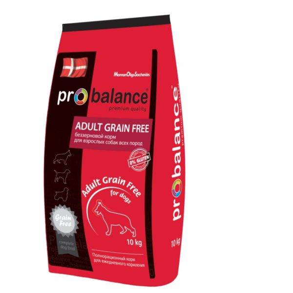 Probalance food (Probalance) for dogs in red packaging
