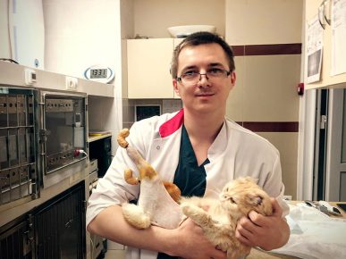 Veterinarian with Ginger