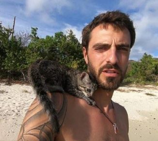 Cat with the owner