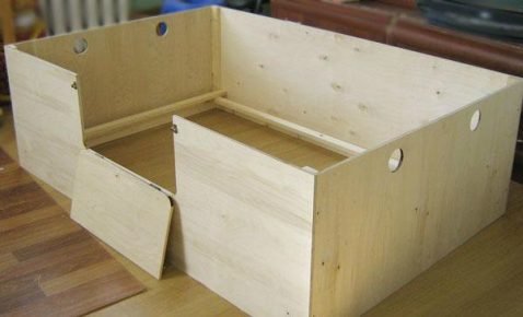 Wooden box for puppies